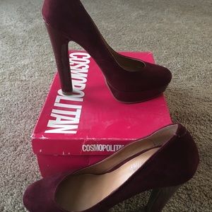 Wine Stiletto High-Heel platform Shoes Size 8.5
